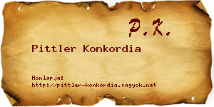 Pittler Konkordia névjegykártya